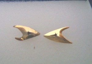 Star Trek Classic TV Series Logo Gold Toned Earrings