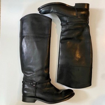 Frye Melissa Seam Harness Boots Black Size 7.5B
