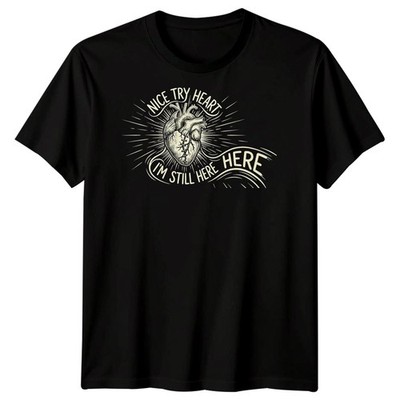 Herzinfarkt Erholung Überlebender Herren T-Shirt Herz Gesundheit Erholung Grafik Tee