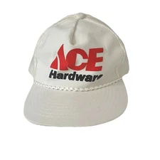Vintage 80’s ACE Hardware White SnapBack Rope Trucker Hat