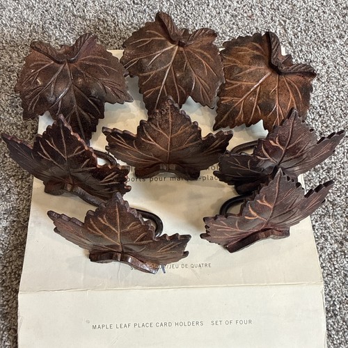 Pottery Barn Maple Leaf Place Card Holders Set Of 8 B28
