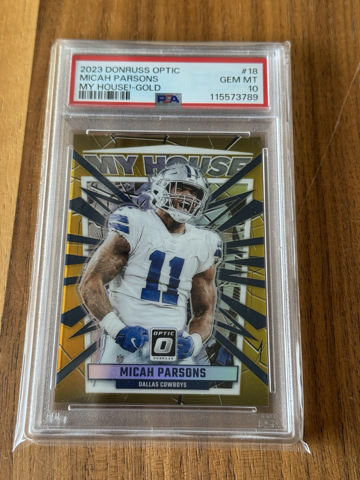 2023 Panini Donruss Optic My House Micah Parsons #18 Gold Prizm /10 PSA 10