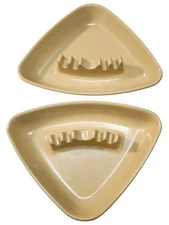 2 Vintage Ges-Line 361 MCM Tan / Taupe Triangle Ashtray USA Free Shipping