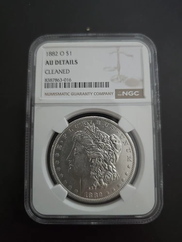 1882 O AU Details Morgan Silver Dollar NGC Cleaned