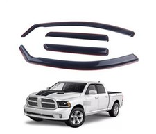 in-Channel Rain Guards 4-Piece Compatible with 09-18 Dodge Ram 1500 Black Smoke