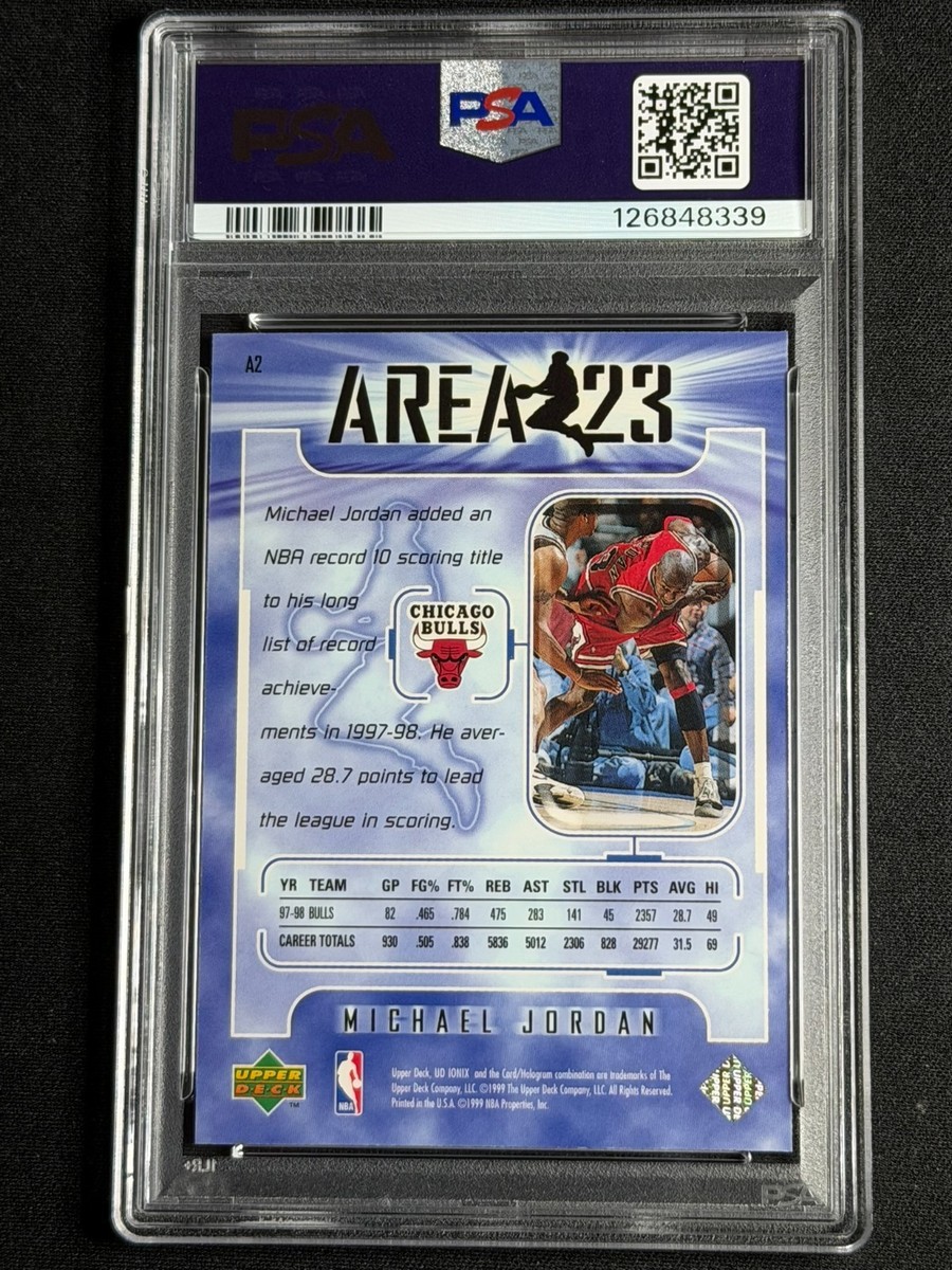 1998 Upper Deck Ionix Area 23 Michael Jordan #A2 PSA 10 GEM MINT