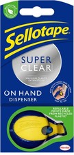 Image of Sellotape On-Hand Dispenser with Super Clear Tape, Both hands free for crafting