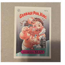 Topps Garbage Pail Kids 1986 Shorned Sean #161a Sticker Hard Signed Card