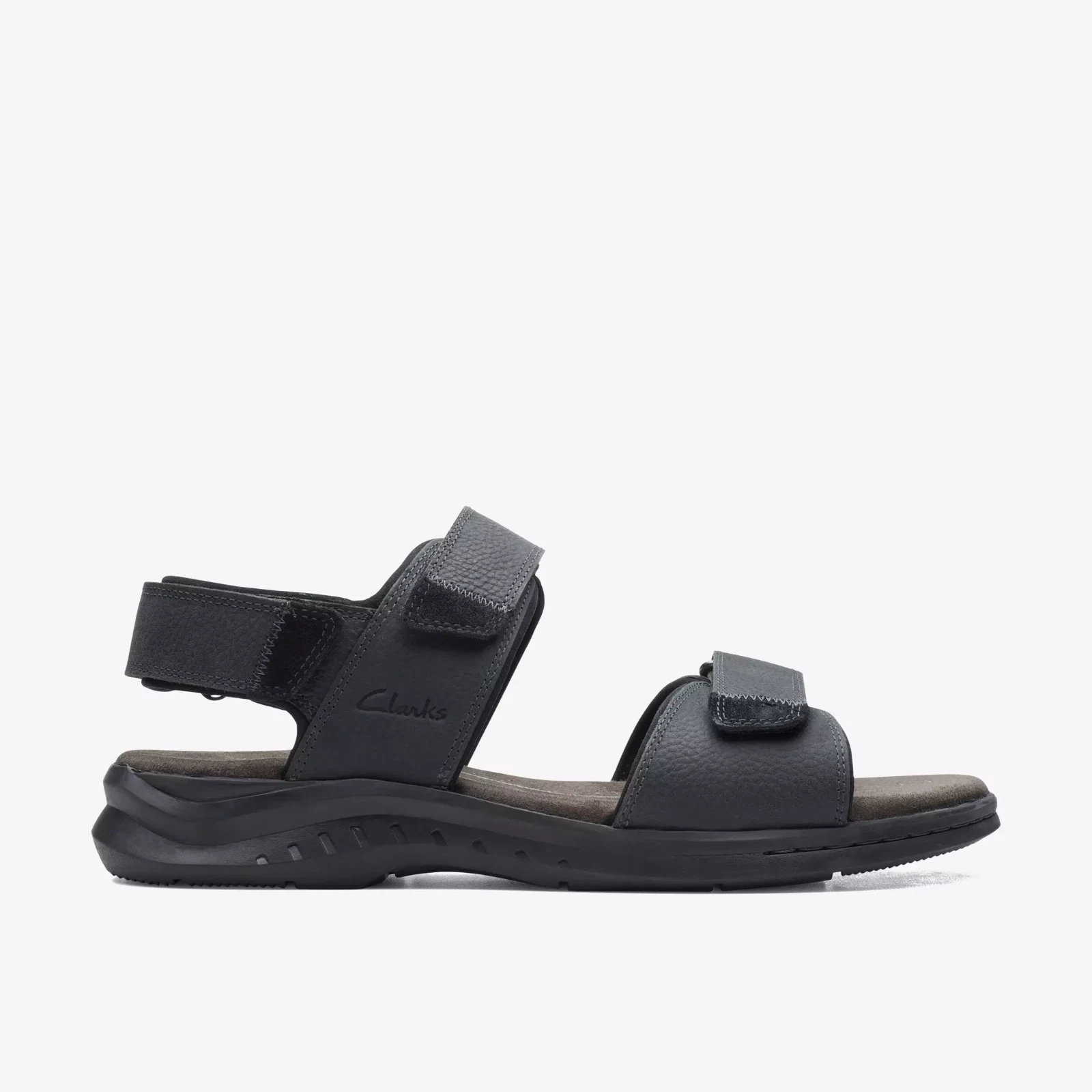 Clarks Mens HAPSFORD CREEK Black Tumbled Leather Sandals
Opens in a new window or tab