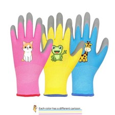 Kids Gardening Gloves Cartoon Print  6 Pairs Mix Colors  S M L Sizes