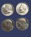 Lot of  (4) 1964  90% Silver Kennedy Half Dollar AU and XF