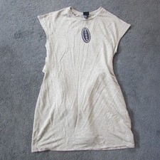 NWT Scoop The Front Dress Heather Gray Medium Knit S/S Ties Below Knee