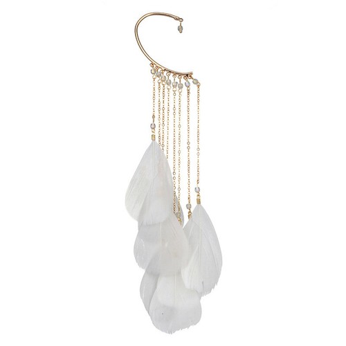 Womens Feather Long Tassels Dangle/Drop Earring Ladies Boho Earrings Jewellery - Picture 12 of 19