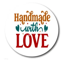 Handmade With Love Hand made Labels Favors Scrapbook Stickers Envelope Seals