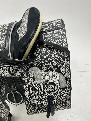 KingSaddle Mexican Leather Horse Saddle/ Silla De Montar Estilo Charro - Picture 2 of 4