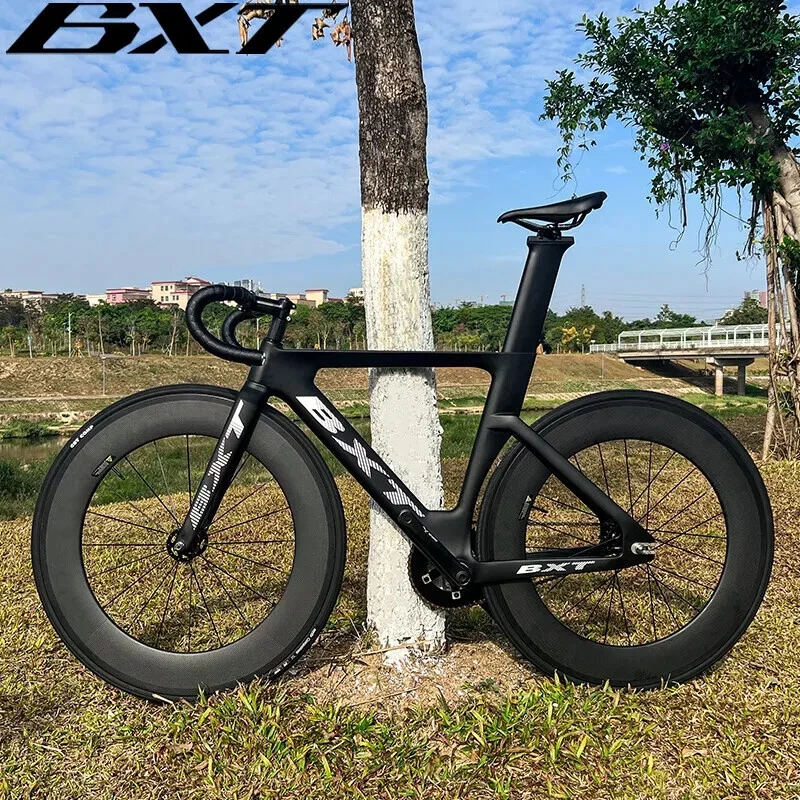BXT 700C Kohlefaser Bahn Fahrrad ohne Bremse BSA Komplettes Straßenrennen T800 - Bild 2 von 4