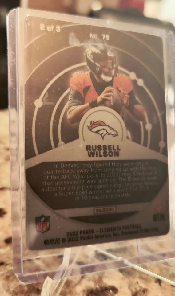 Russell Wilson 2022 SSP ELEMENTOS ROJO LITIO #D 2/3 SUPER RARO. IMPRESIONANTE ASPECTO! Foto 4 de 4