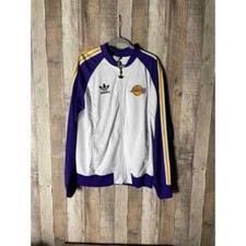 Adidas Track Jacket Lakers NBA White Purple Yellow