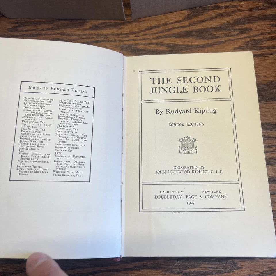 The Second Jungle Book Rudyard Kipling 1925 Doubleday School Edition - Image 4 of 4