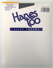 HANES TOO SILKY SHEERS Pantyhose - Control Top - Barely Black - Size CD - NEW
