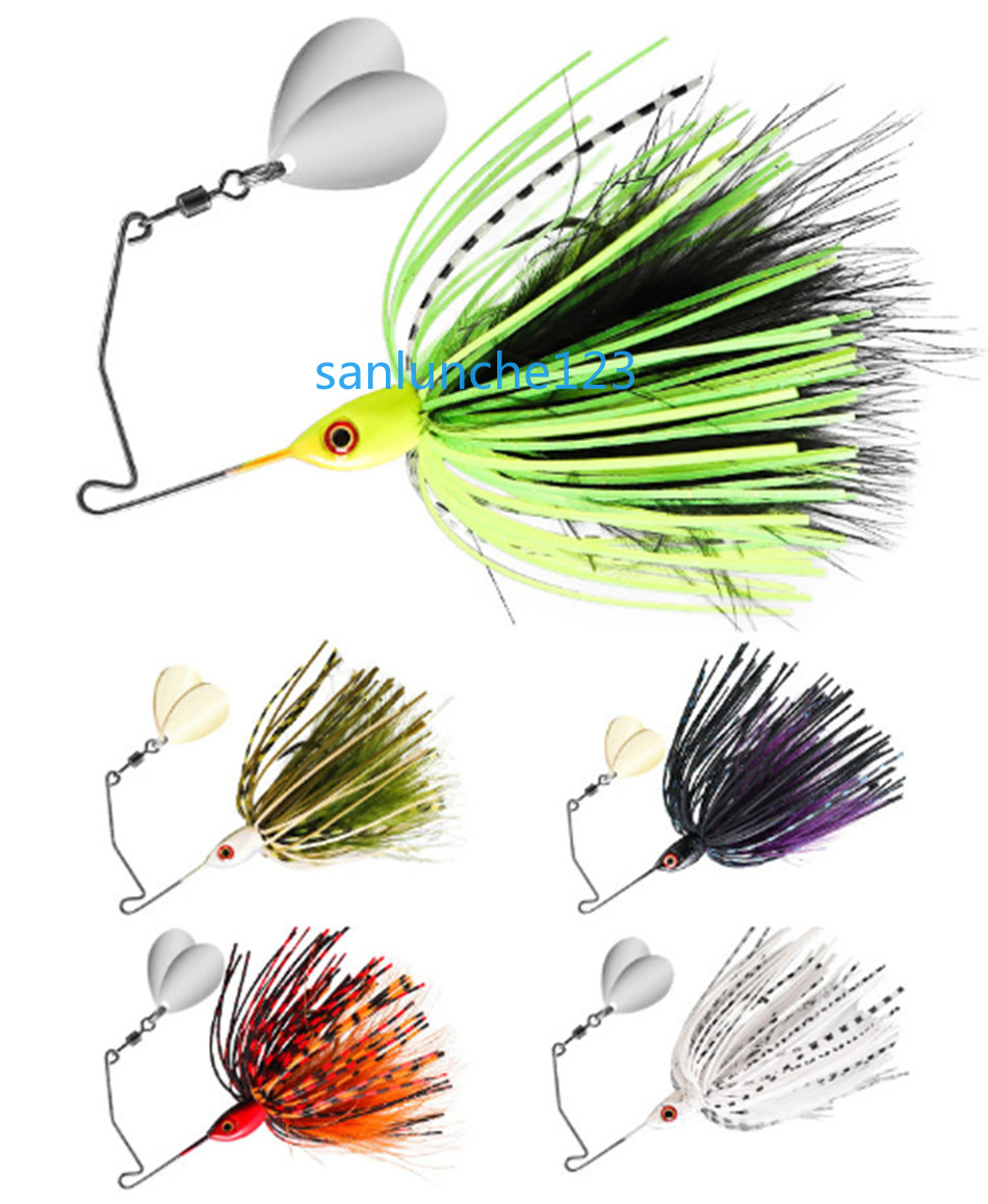 5PCS Spinnerbait Spoon Fishing Lure Buzzbait 8.5cm/9g Blade Skirted Bait Bass - Image 13