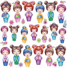Violette Stickers Kimono Girls Dolls Stickers Crafts Planner Supply Scrapbook