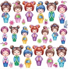 Violette Stickers Kimono Girls Dolls Stickers Crafts Planner Supply Scrapbook