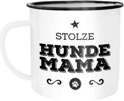 Emaille Tasse Becher Stolze Hunde-Mama Hunde Besitzerin Hundebesitzer Rassen