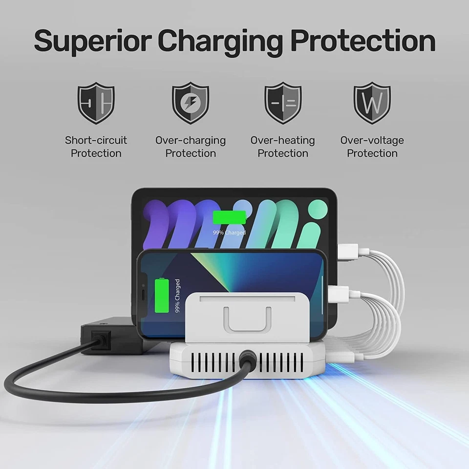 UNITEK Y-2190A 10 Port USB Charger 5V 2.4A QC 3.0 Power Adapter Charger Dock NEW - Image 3 of 4