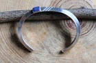 Lapis & Carinated Sterling Silver Cuff Bracelet Navajo