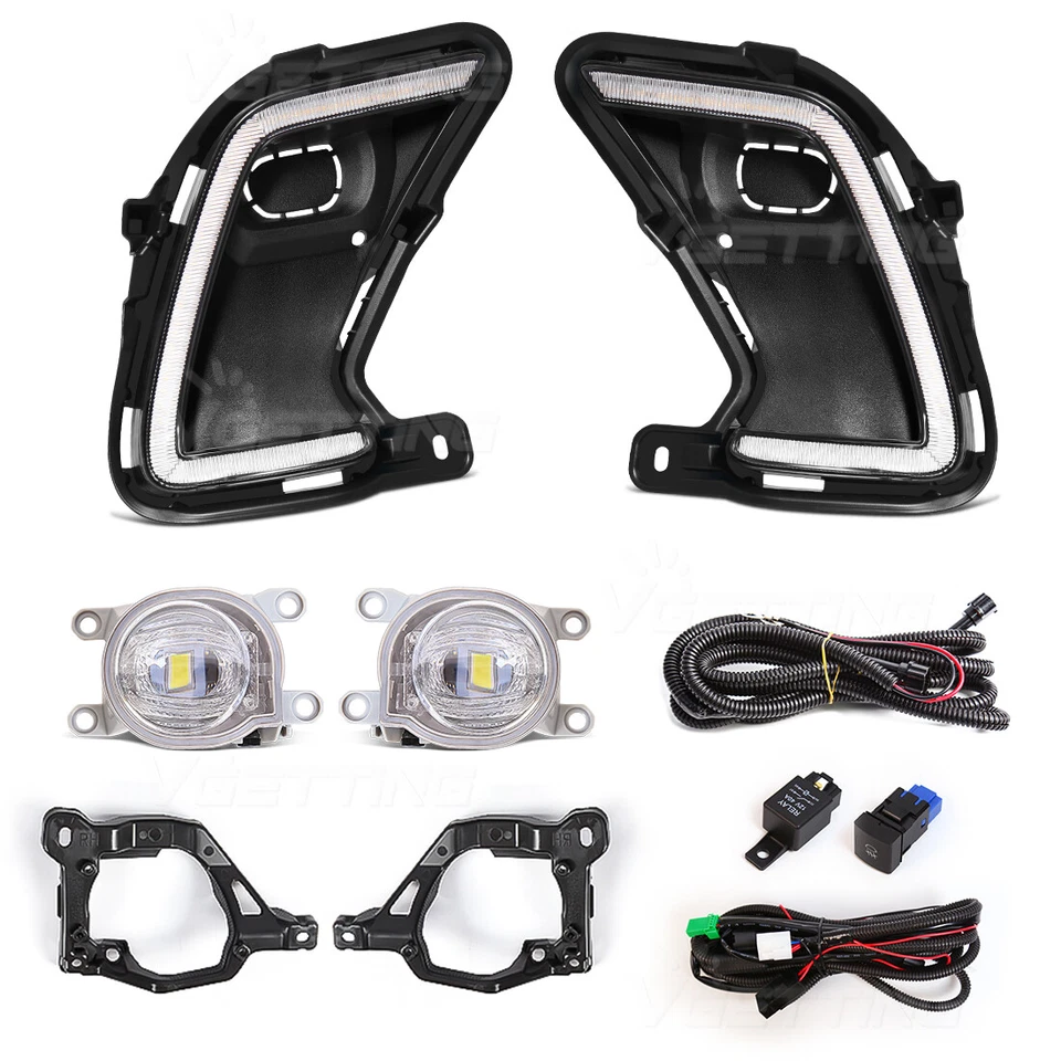 For Toyota Grand Highlander 2024-2025 LED DRL Fog Lamp Kit w/ Turn Driving Light — 第 2/4 张图片