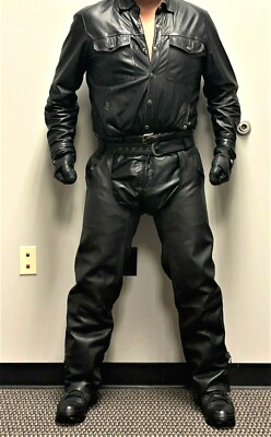 Harley Davidson Deluxe Black Leather Chaps Men's Size Small | eBay