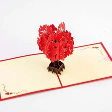 Romantic Love Tree - Pop Up Greeting Card - Unique 3D Greeting Card