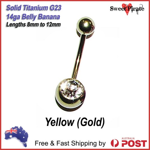 Titanium G23 Solid Banana 14ga Body Piercing Jewellery Bar Ring Belly Navel - 第 20/24 張圖片