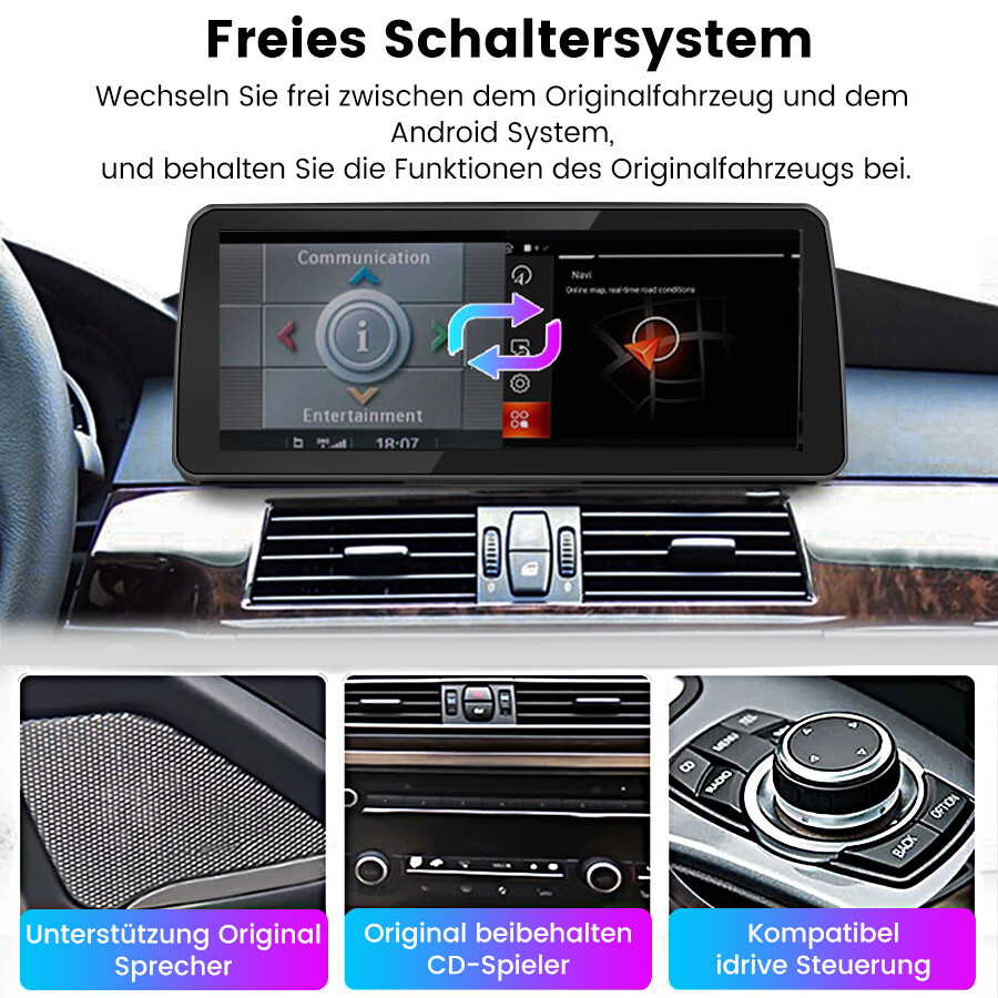 Carplay Für BMW E60 E61 E90 E91 E92 CCC 12.3“Android Autoradio GPS Nav