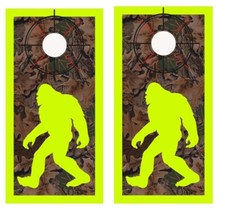 Realtree Camo - Bigfoot Hunter - Crosshair - Boarder Cornhole Board Wraps 4276