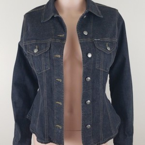 fitted dark denim jacket