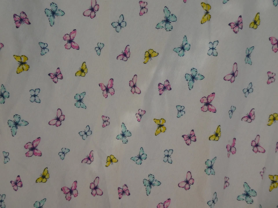 Manta bebé Carters blanca mariposas rosa azul amarillo algodón elástico S1 de colección Foto 3 de 4