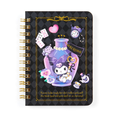 Kuromi Ring Notebook 4'' x 5'' 7mm 60 sheet Ruled Notebook Japan