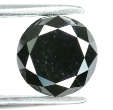 1.23ct Jet Black Round Brilliant Cut Diamond for Galaxy Ring