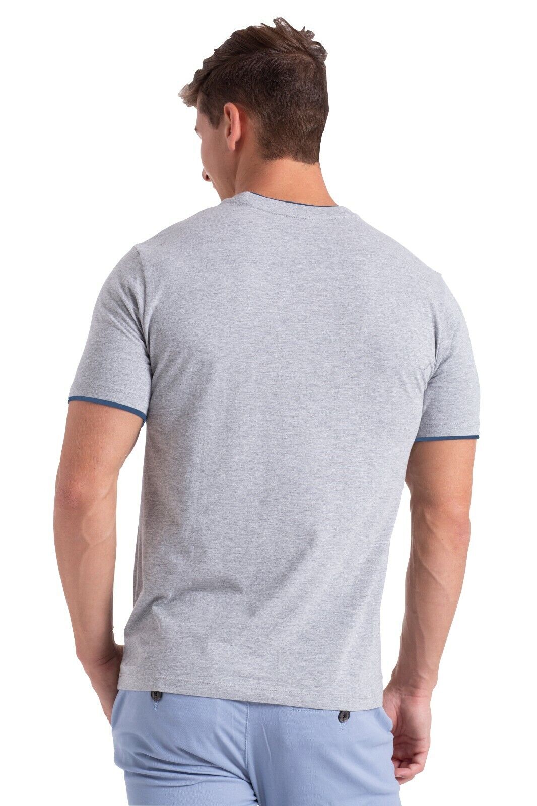Men's Short Sleeve Crew Neck Cotton T-Shirts Workwear Undershirts Gym T ...