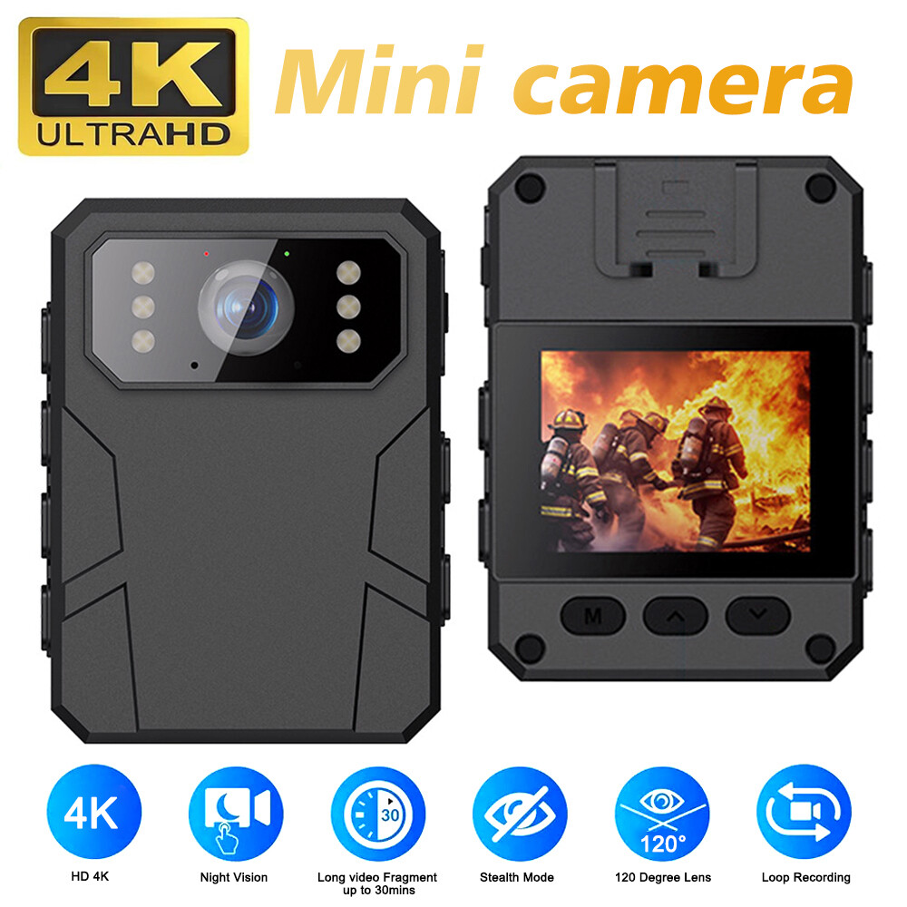 4K HD Audio Video DVR IR Night Cam Camcorder Police Body