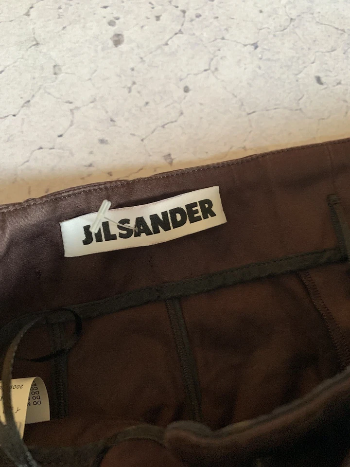 Jil Sander Pantalones Marrón Talla 36 Chinos Vestido Recto Algodón Foto 3 de 4