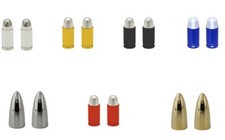 Pair Schrader Valve Caps BULLET Bicycle Cars Trucks New