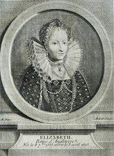 ELIZABETH QUEEN OF ENGLAND (1533-1603) PORTRAIT ENGRAVING 1770