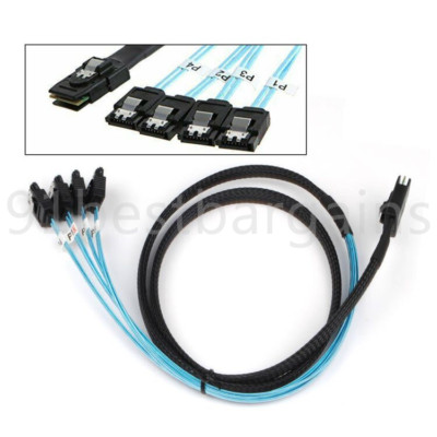 Reverse Breakout Crossover SFF-8087 to 4x SATA 1M 100CM Cable