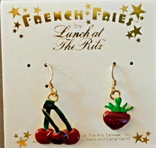 NWOT LUNCH AT THE RITZ FRUIT FRIES EARRINGS
