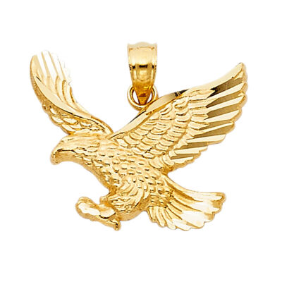 14K Gelbgold Adler Anhänger für Halskette oder Kette