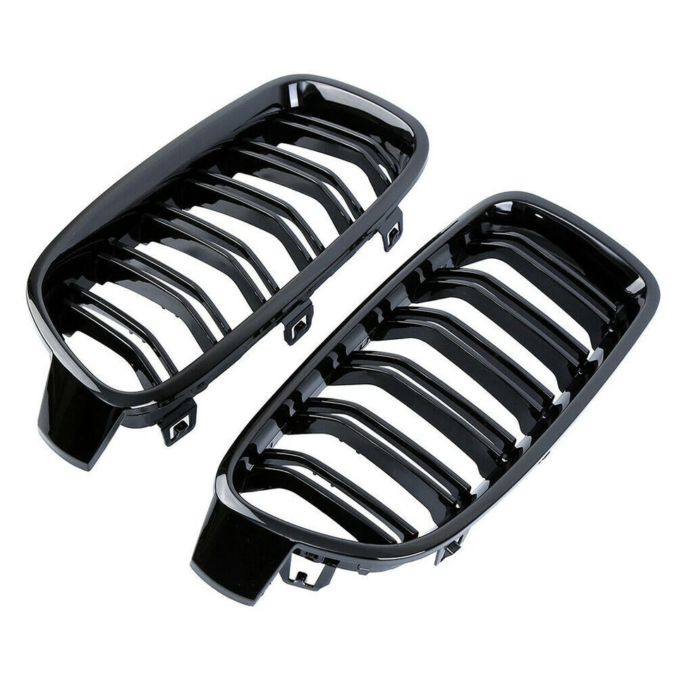 For BMW 13-19 F30 F31 3-Series 320i 328i Front Kidney Grille Grill Gloss Black Foto 4 de 4