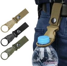 Tactical Gear Buckle Water Bottle Holder Hook Belt Clip Bush Camping Carabiners